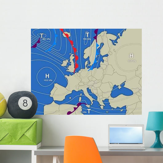 Wetterkarte Europa Wall Decal