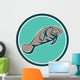 Manatee Sea Cow Circle Retro Wall Decal