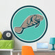 Manatee Sea Cow Circle Retro Wall Decal