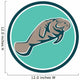 Manatee Sea Cow Circle Retro Wall Decal