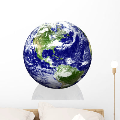 Earth Wall Decal shown on a wall