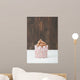 Homemade Birthday Cupcake On A Table. Copy Space. Wall Mural