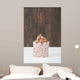 Homemade Birthday Cupcake On A Table. Copy Space. Wall Mural