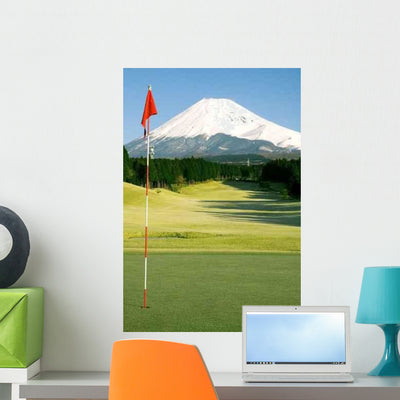 Golfing Japan Wall Decal shown on a wall