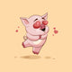 isolated Emoji character cartoon Pig in love flying with hearts sticker emoticon Wall Mural