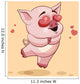 isolated Emoji character cartoon Pig in love flying with hearts sticker emoticon Wall Mural
