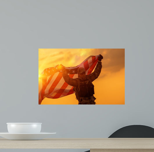 Soldier Celebrating Victory Wall Mural