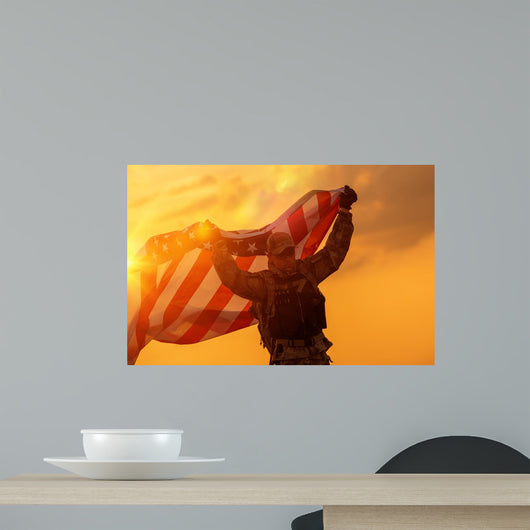 Soldier Celebrating Victory Wall Mural