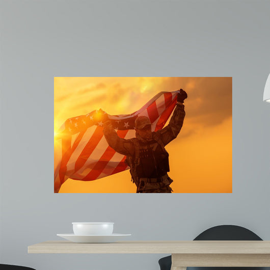 Soldier Celebrating Victory Wall Mural