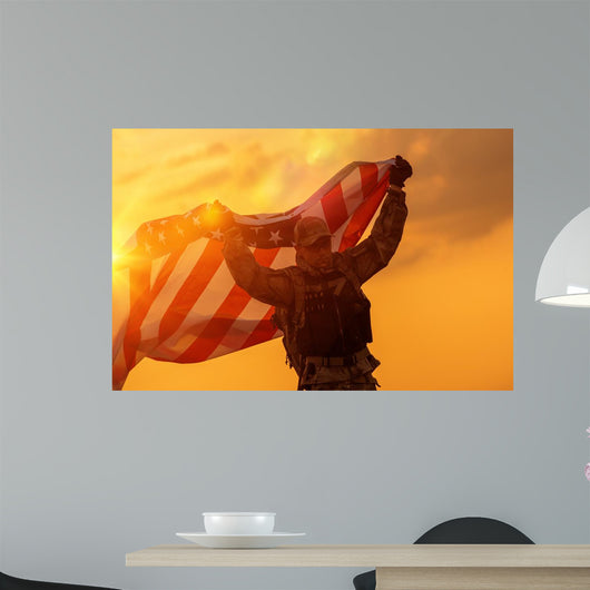 Soldier Celebrating Victory Wall Mural