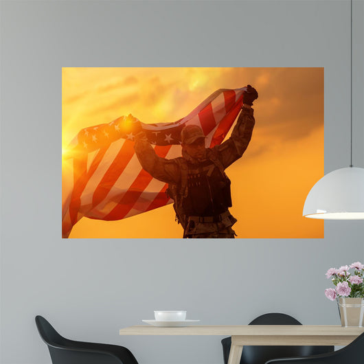 Soldier Celebrating Victory Wall Mural