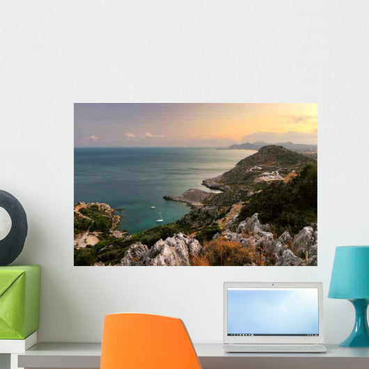 Sea Landscape with Yachts Wall Decal