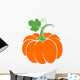 Pumpkin with leaf. Abstract vegetable on white background Wall Decal