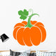 Pumpkin with leaf. Abstract vegetable on white background Wall Decal