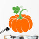 Pumpkin with leaf. Abstract vegetable on white background Wall Decal
