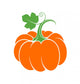 Pumpkin with leaf. Abstract vegetable on white background Wall Decal