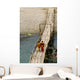 Young Monks on a Bridge Wall Mural