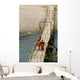 Young Monks on a Bridge Wall Mural