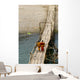 Young Monks on a Bridge Wall Mural