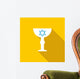 Cup with Star of David icon, flat style Wall Mural