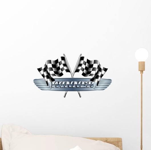 Winner Checkered  Flags Wall Decal