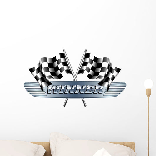 Winner Checkered  Flags Wall Decal