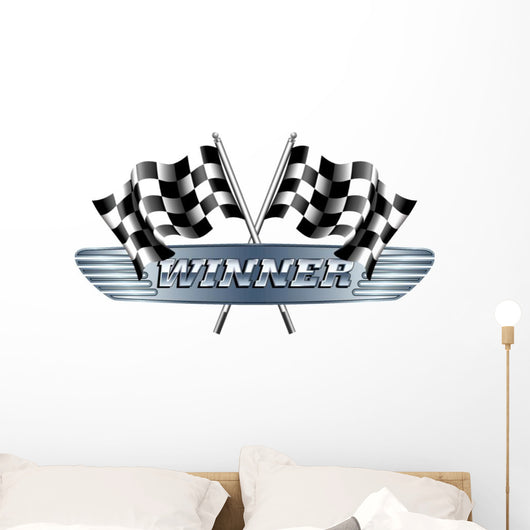Winner Checkered  Flags Wall Decal