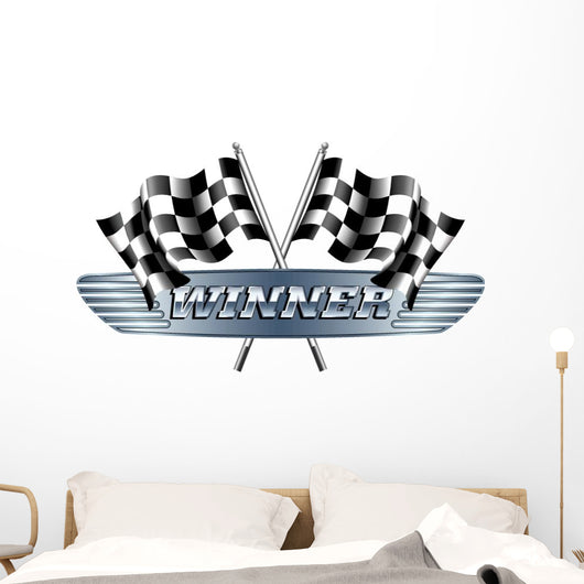 Winner Checkered  Flags Wall Decal