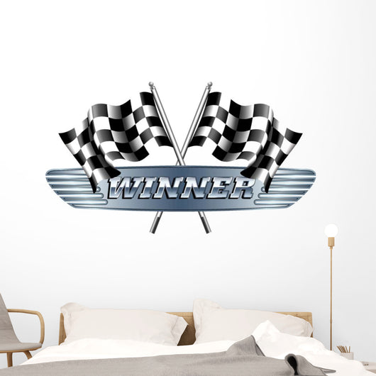 Winner Checkered  Flags Wall Decal