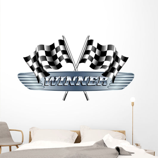 Winner Checkered  Flags Wall Decal
