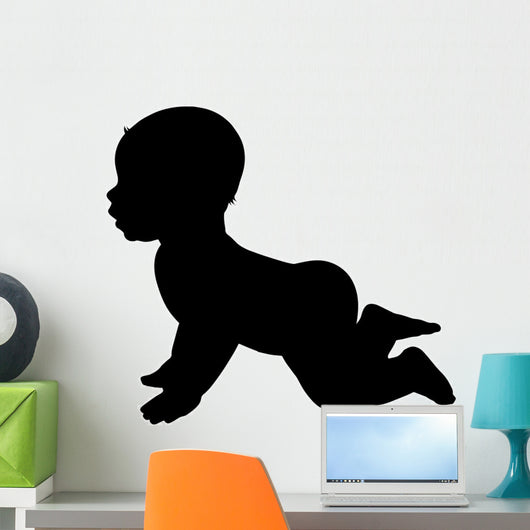 Vector silhouette of baby. Wall Decal
