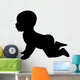 Vector silhouette of baby. Wall Decal