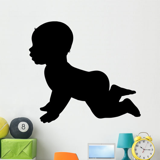 Vector silhouette of baby. Wall Decal
