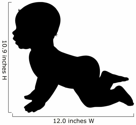 Vector silhouette of baby. Wall Decal