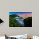 Hudson River valley with Bear Mountain bridge illuminated by night, in New York state Wall Mural
