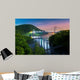 Hudson River valley with Bear Mountain bridge illuminated by night, in New York state Wall Mural
