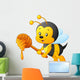 Cartoon bee holding honey Wall Decal