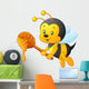Cartoon bee holding honey Wall Decal