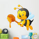 Cartoon bee holding honey Wall Decal