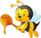 Cartoon bee holding honey Wall Decal