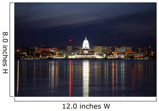 Skyline of Madison Wisconsin at night Wall Mural