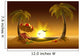 Evening beach. Sea, sun, palm trees and sand. Romantic summer vacation Wall Mural