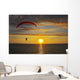 The parachute above the sea on a sunset Wall Mural