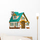 Green Cartoon Fantasy Cottage Wall Decal