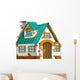 Green Cartoon Fantasy Cottage Wall Decal