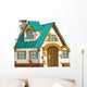 Green Cartoon Fantasy Cottage Wall Decal