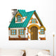 Green Cartoon Fantasy Cottage Wall Decal