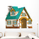 Green Cartoon Fantasy Cottage Wall Decal