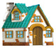 Green Cartoon Fantasy Cottage Wall Decal