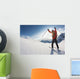 Skier Reaches His Arms up Wall Mural